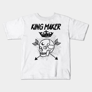 Warrior Skull Crown King Maker Historical Fantasy Kids T-Shirt